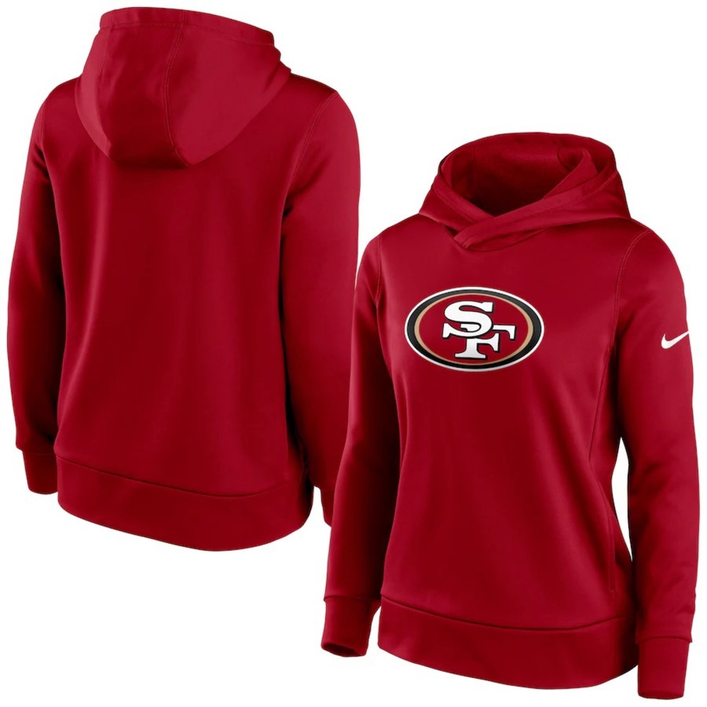Women's Nike Scarlet San Francisco 49ers Lightweight Performance Hooded Top